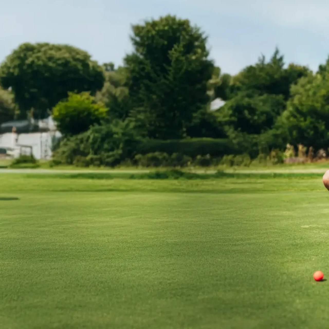 Golfer beim Putting-Training