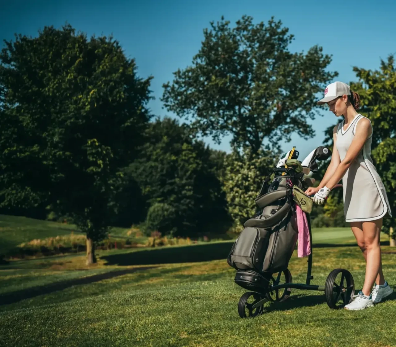 Golfer auf dem Putting-Grün
